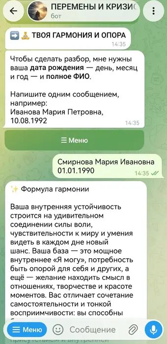 Разбор в чате с ассистентом, кадр 1